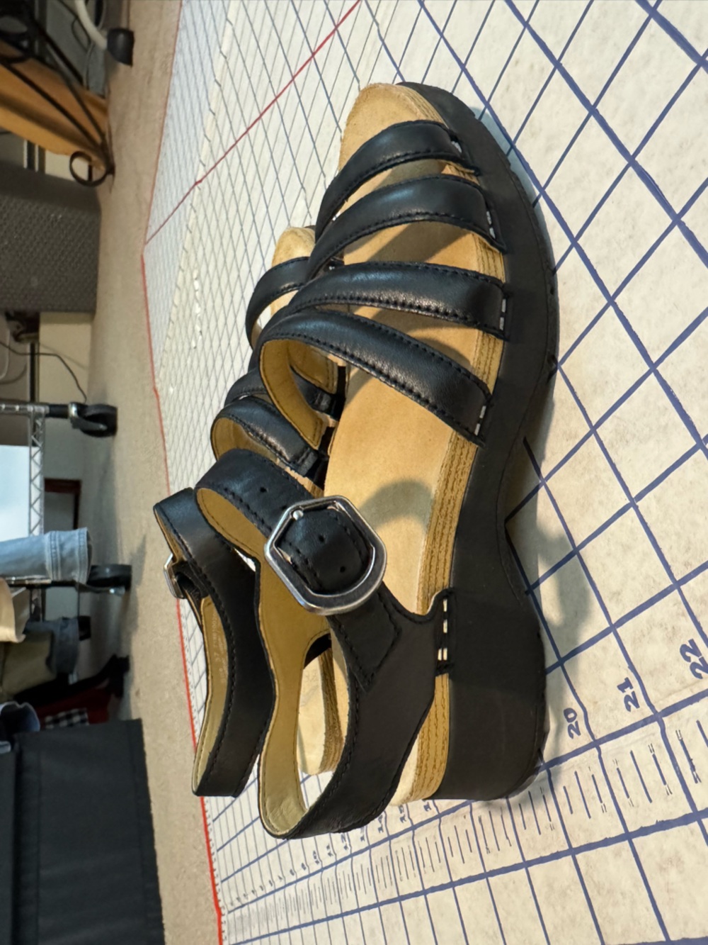 Dansko Black Multi-Strap Buckle Sandals - Picture 2 of 6